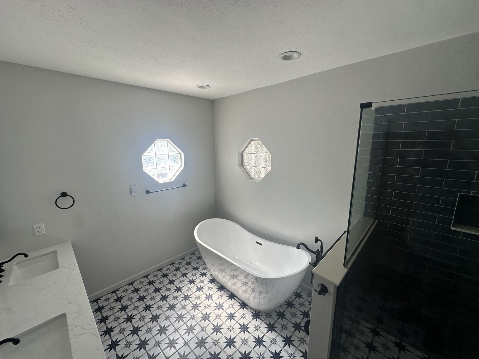 Freestanding Tub & Tile Bathroom